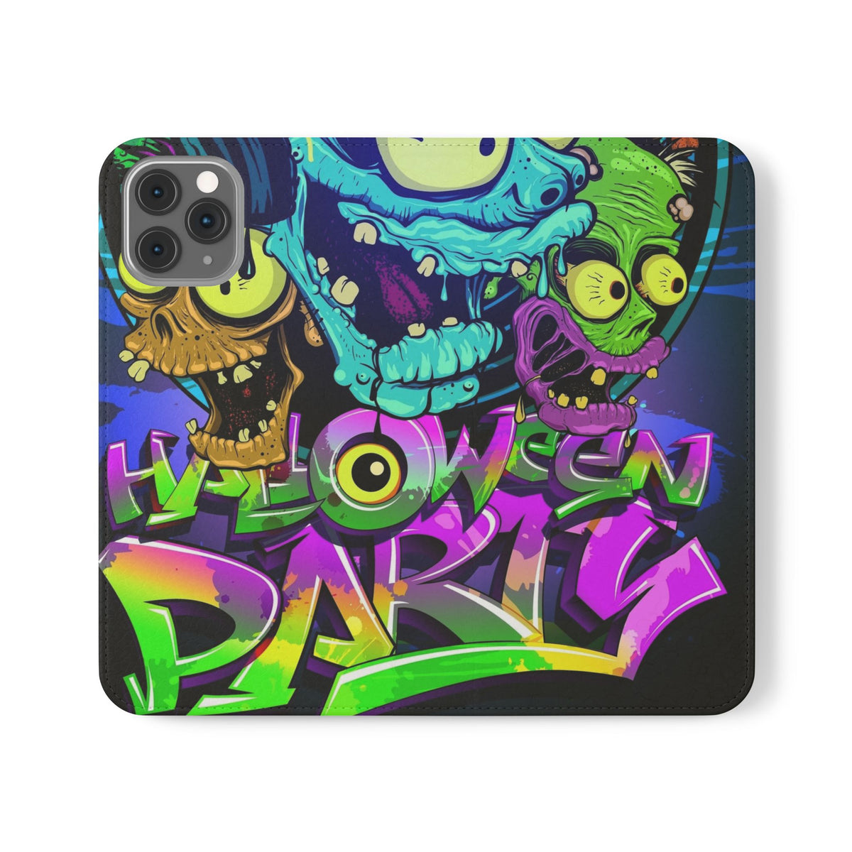 Halloween Party Flip Case — Neon Monster Phone Wallet