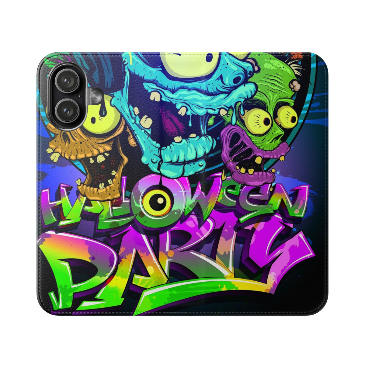 Halloween Party Flip Case — Neon Monster Phone Wallet