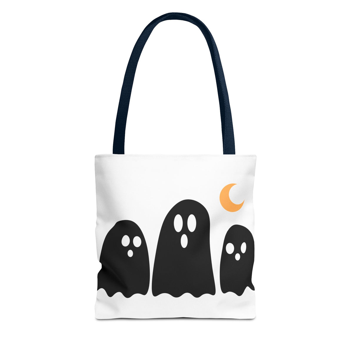 Ghost Trio Moon Tote Bag — Cute Halloween Ghosts AOP Tote