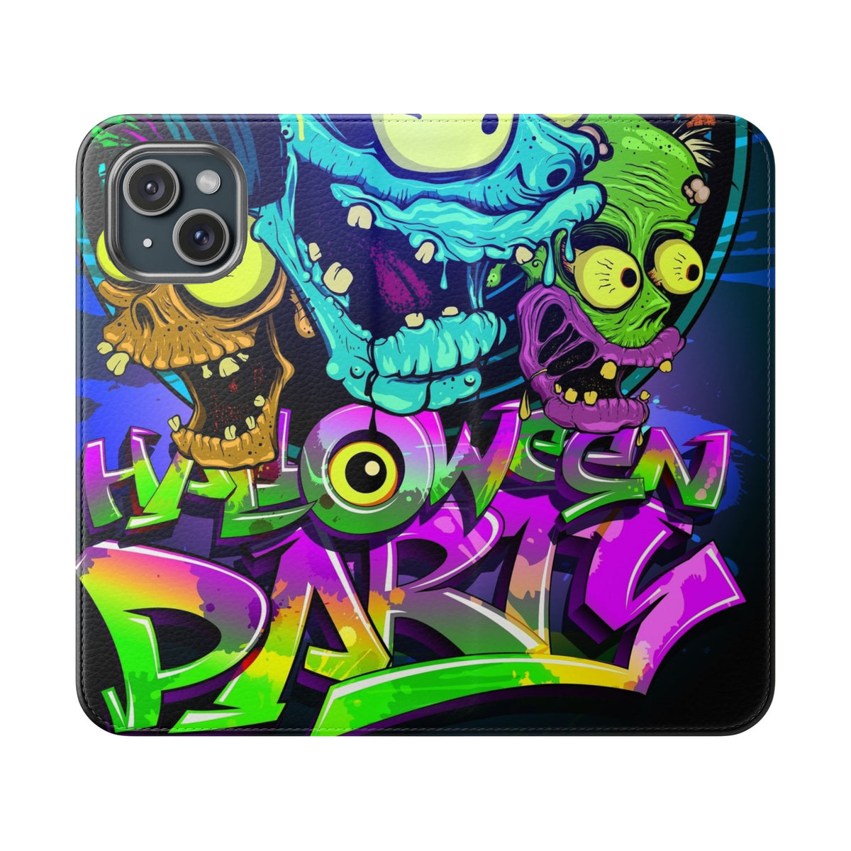 Halloween Party Flip Case — Neon Monster Phone Wallet