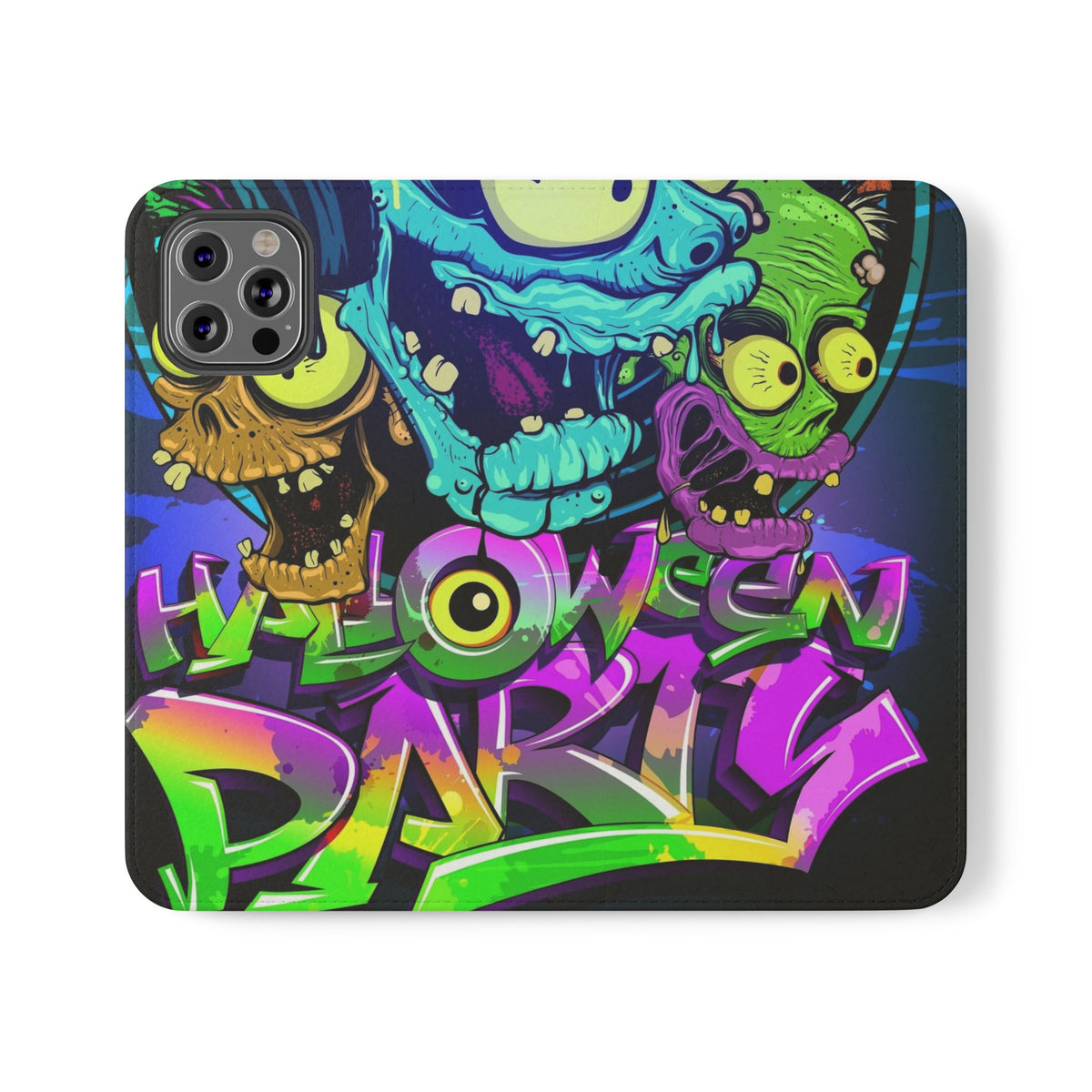 Halloween Party Flip Case — Neon Monster Phone Wallet