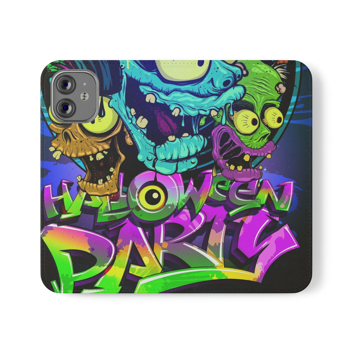 Halloween Party Flip Case — Neon Monster Phone Wallet