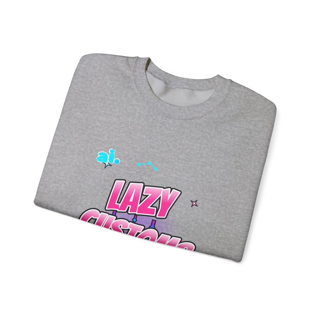 Crewneck Sweatshirt — 'Lazy Customs' Retro Drip Logo Pullover