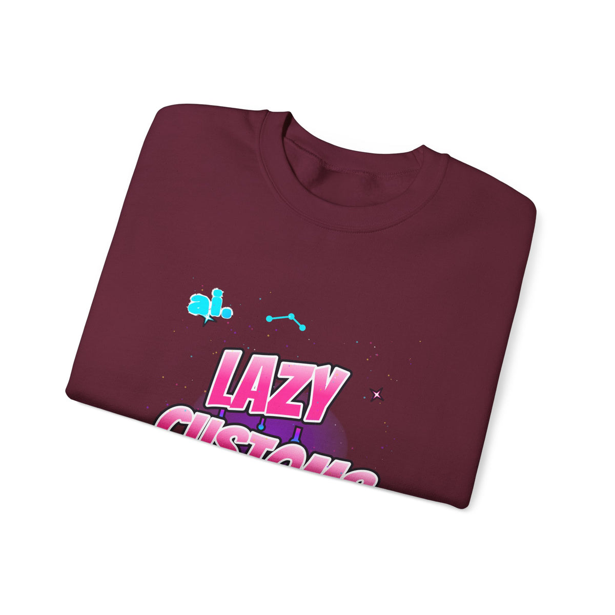 Crewneck Sweatshirt — 'Lazy Customs' Retro Drip Logo Pullover