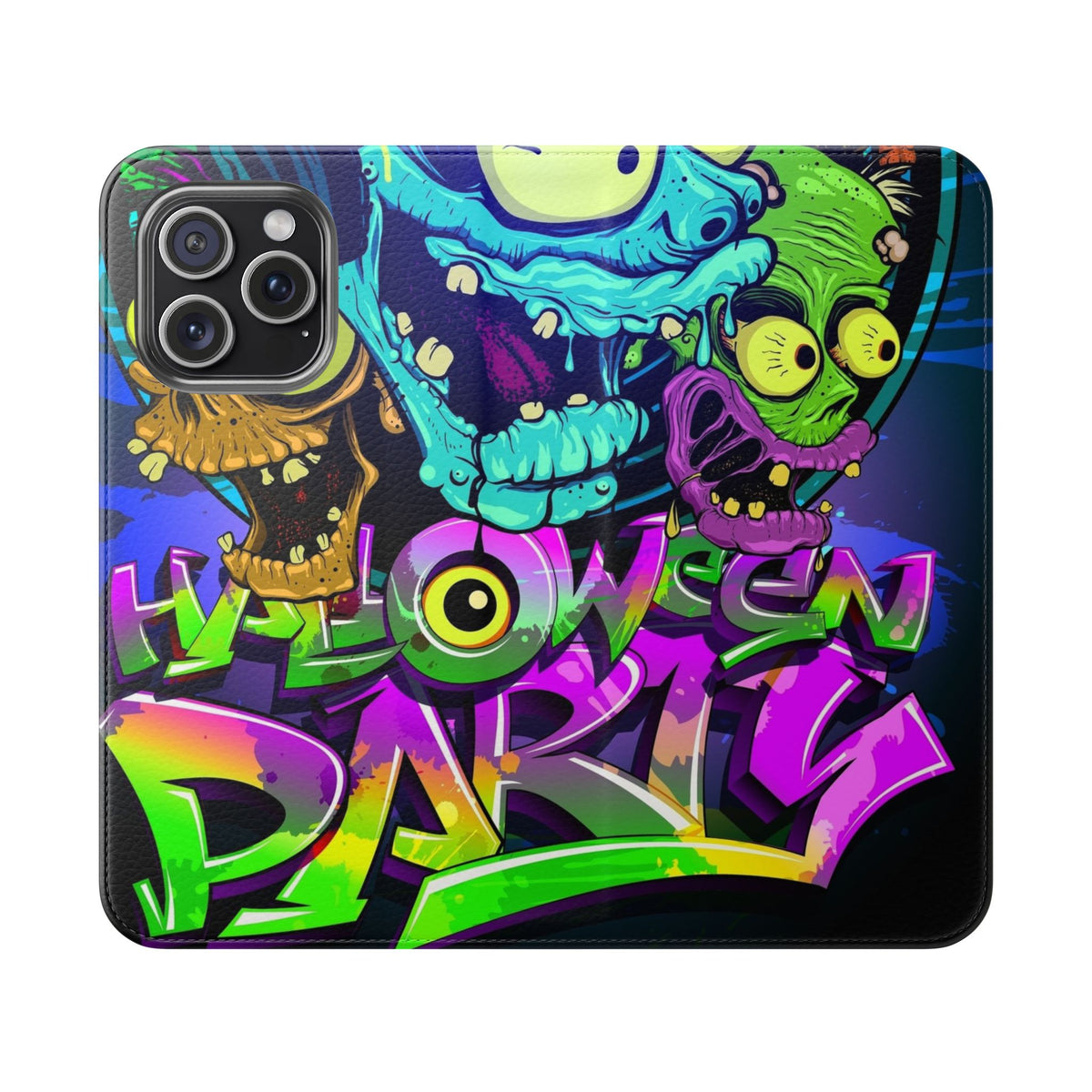 Halloween Party Flip Case — Neon Monster Phone Wallet