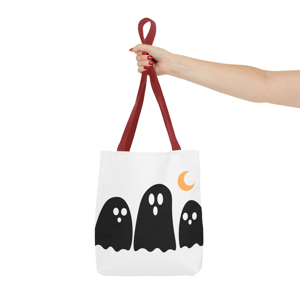 Ghost Trio Moon Tote Bag — Cute Halloween Ghosts AOP Tote
