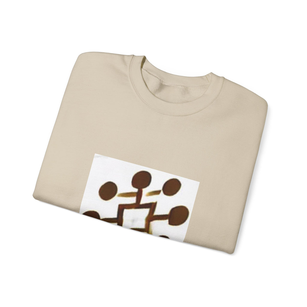 Crewneck Sweatshirt — Modern Geometric Brown Pattern