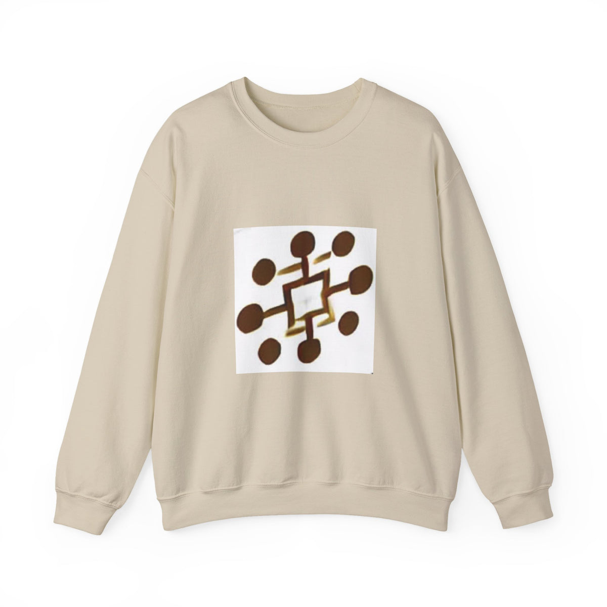 Crewneck Sweatshirt — Modern Geometric Brown Pattern