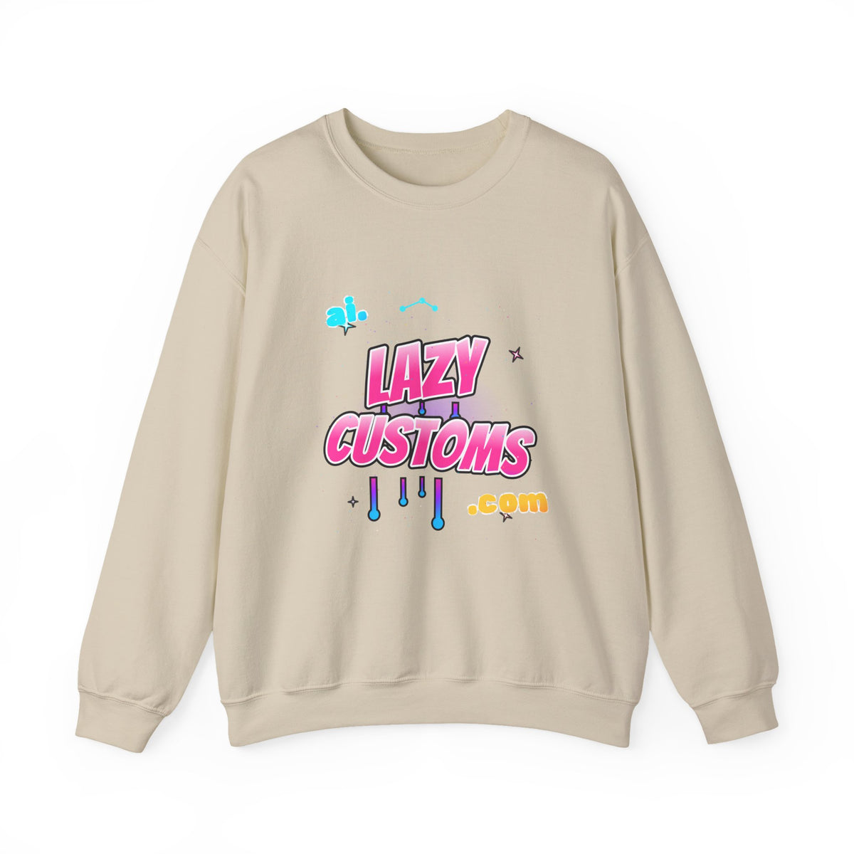 Crewneck Sweatshirt — 'Lazy Customs' Retro Drip Logo Pullover