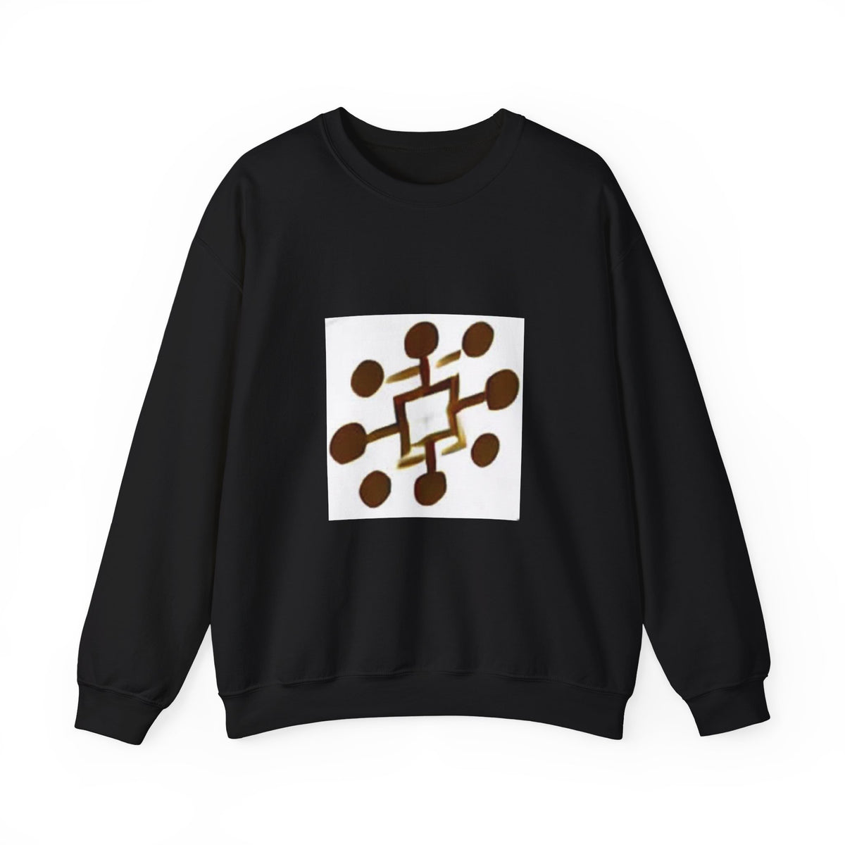 Crewneck Sweatshirt — Modern Geometric Brown Pattern