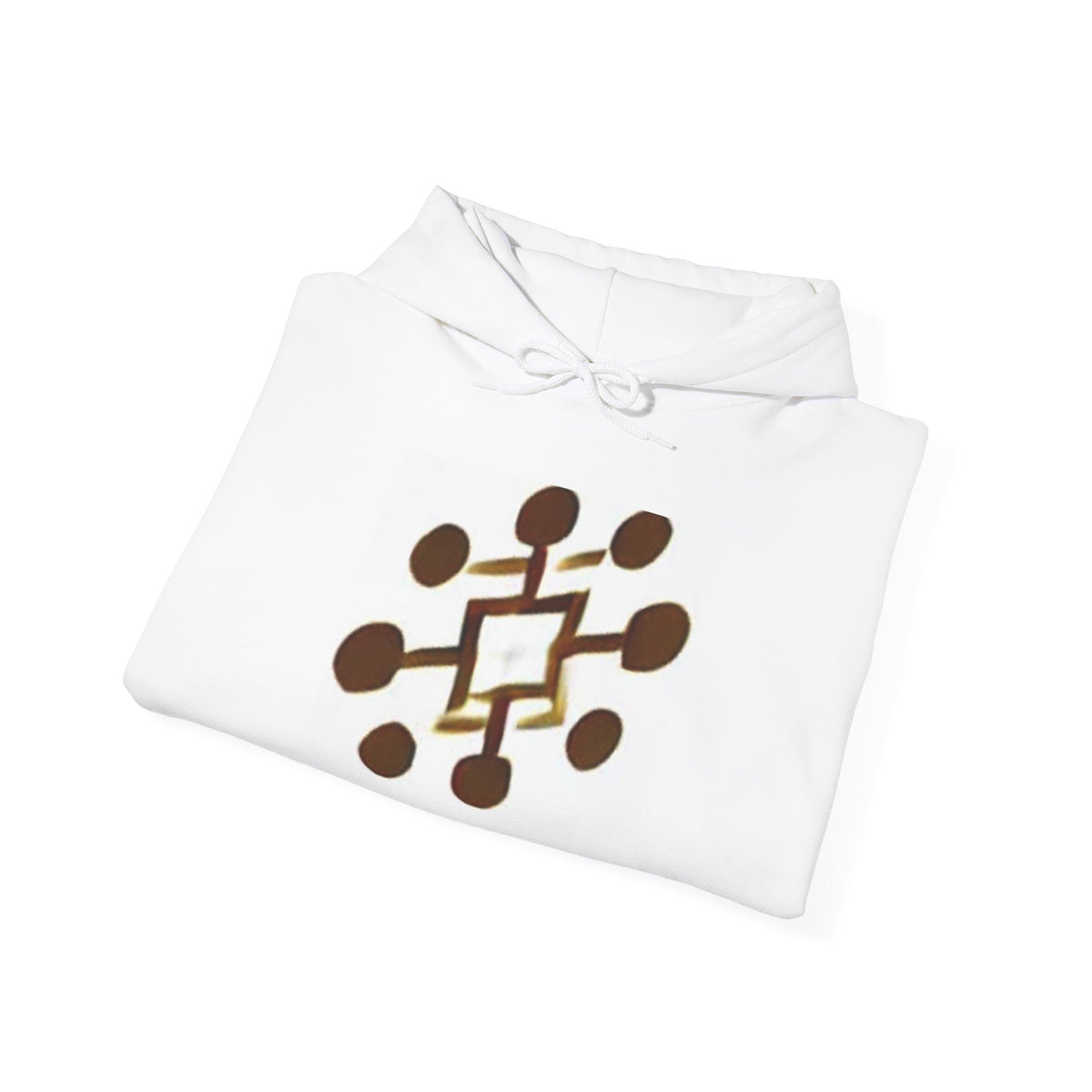 Geometric Coffee Beans Hoodie — Brown Espresso Pattern Pullover