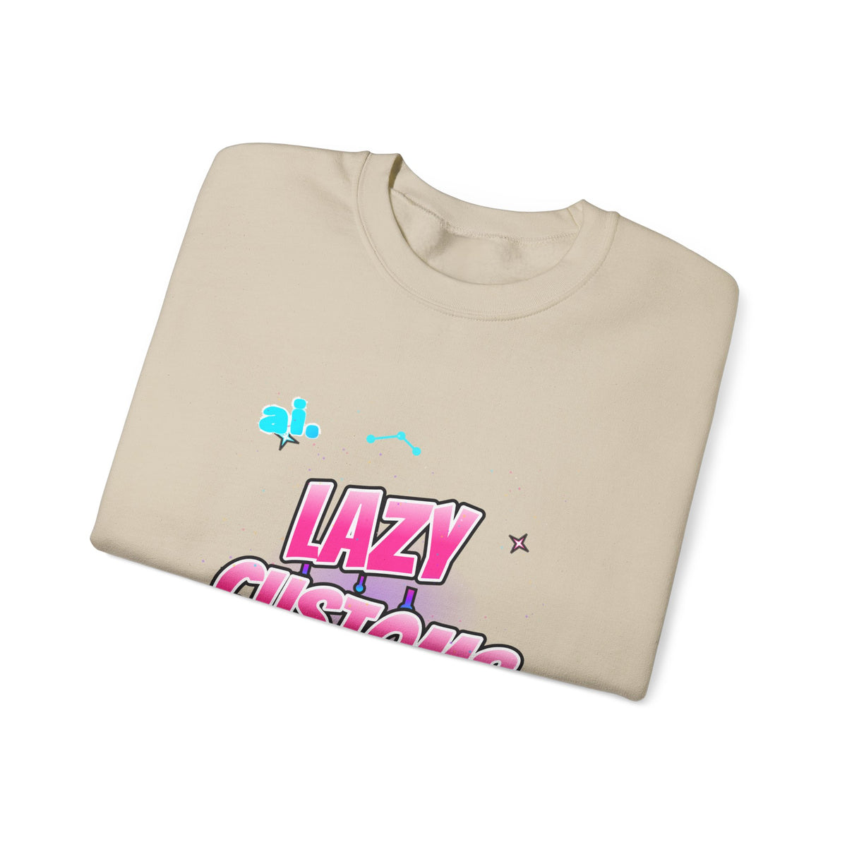 Crewneck Sweatshirt — 'Lazy Customs' Retro Drip Logo Pullover