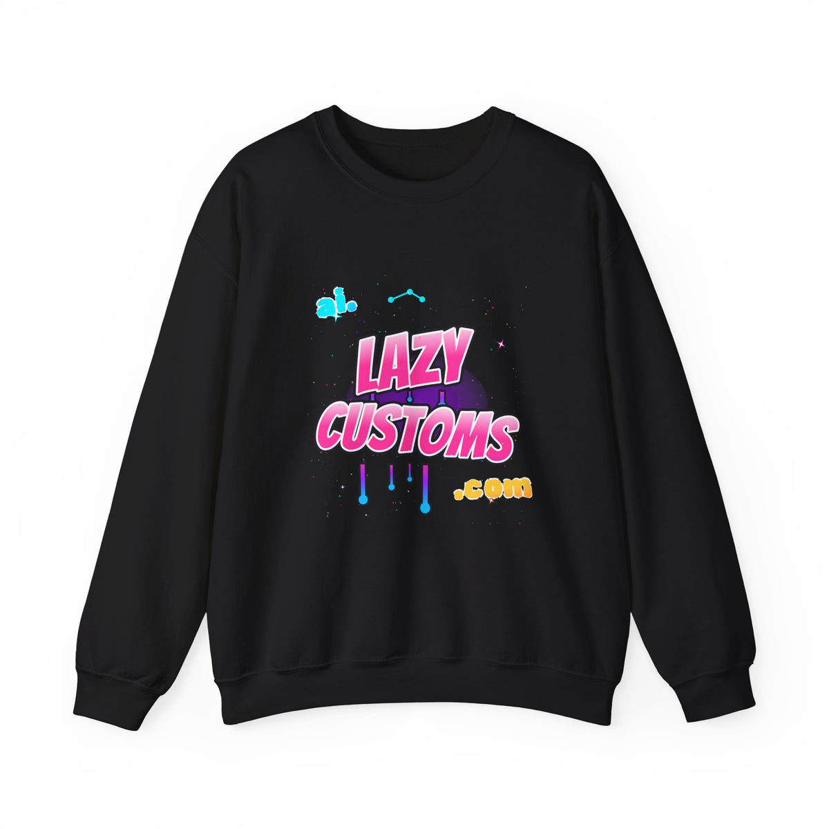 Crewneck Sweatshirt — 'Lazy Customs' Retro Drip Logo Pullover