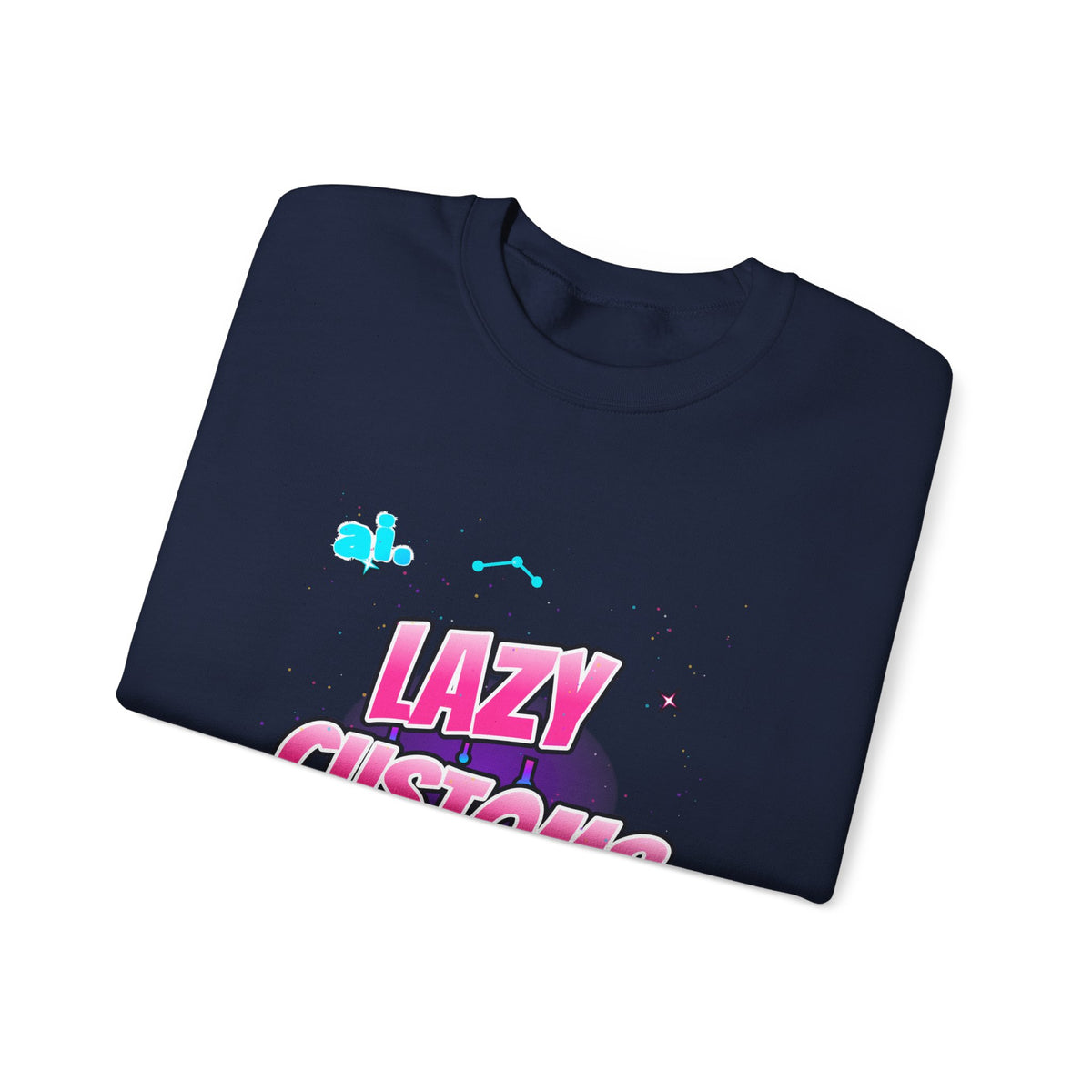 Crewneck Sweatshirt — 'Lazy Customs' Retro Drip Logo Pullover