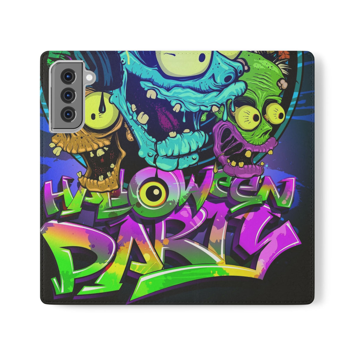 Halloween Party Flip Case — Neon Monster Phone Wallet