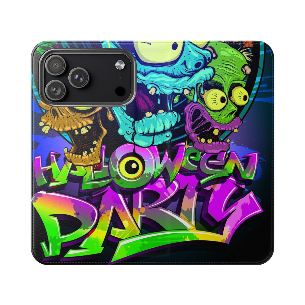 Halloween Party Flip Case — Neon Monster Phone Wallet