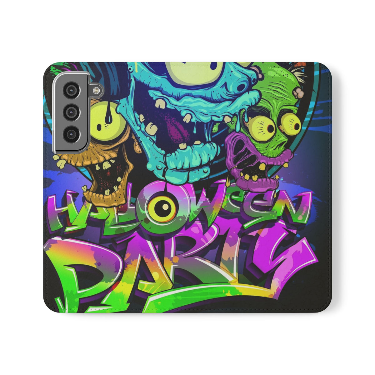 Halloween Party Flip Case — Neon Monster Phone Wallet