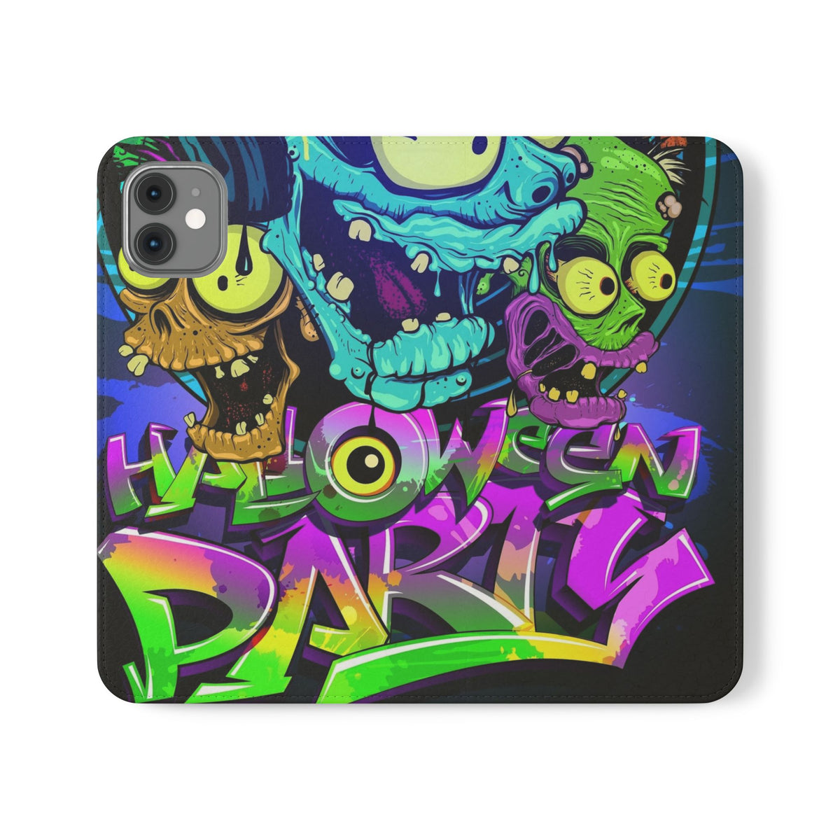 Halloween Party Flip Case — Neon Monster Phone Wallet