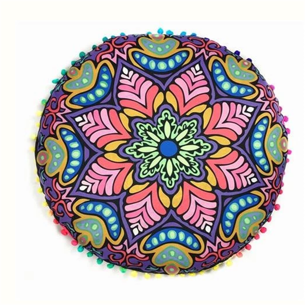 Gradient Floral Pillow Covers and Round Cushion Cases